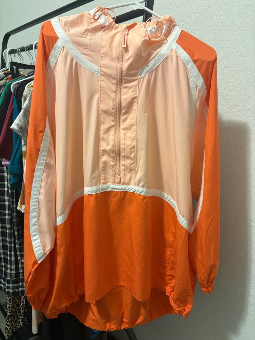 Free People NWOT Like the Wind Color-block Jacket in Peach-Orange - Picture 9 of 9
